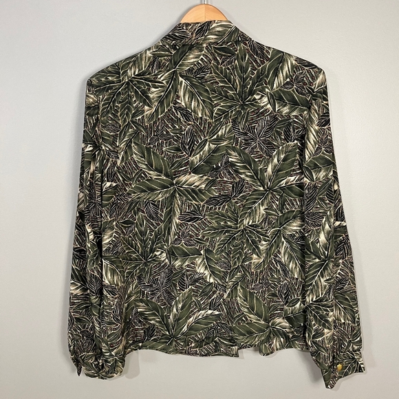Vintage 80s leaf print shirt - Picture 9 of 10